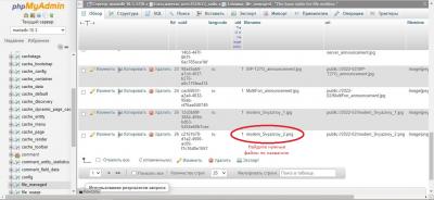 Откройте таблицу «file_managed» и найдите в ней по названию файл, который хотите удалить.